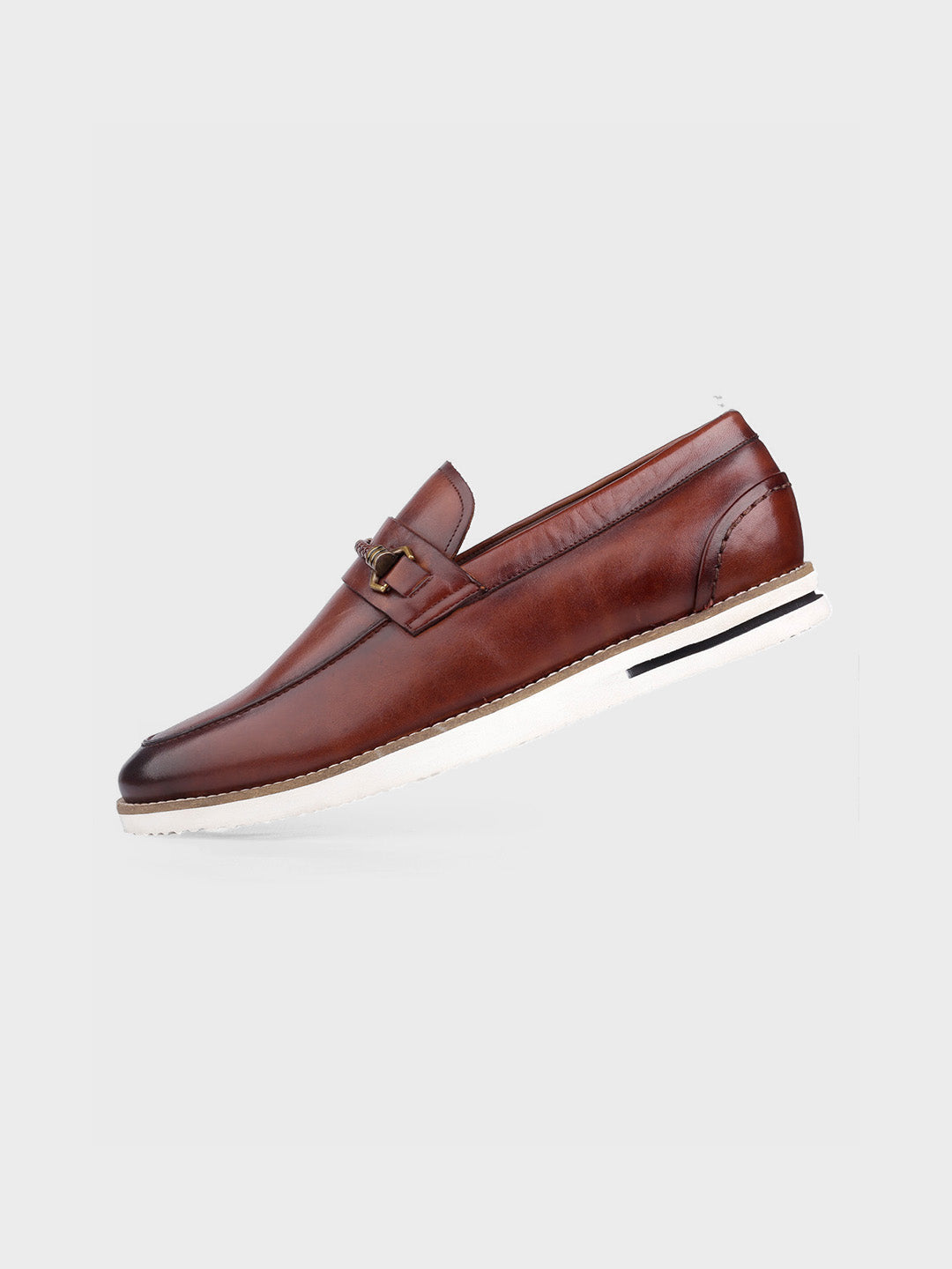 Tan Leather Slip-On Loafer Shoes