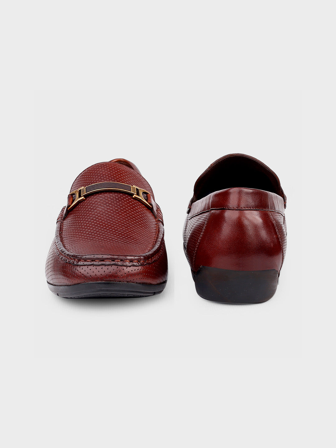 Brown Leather Slip-On Loafers