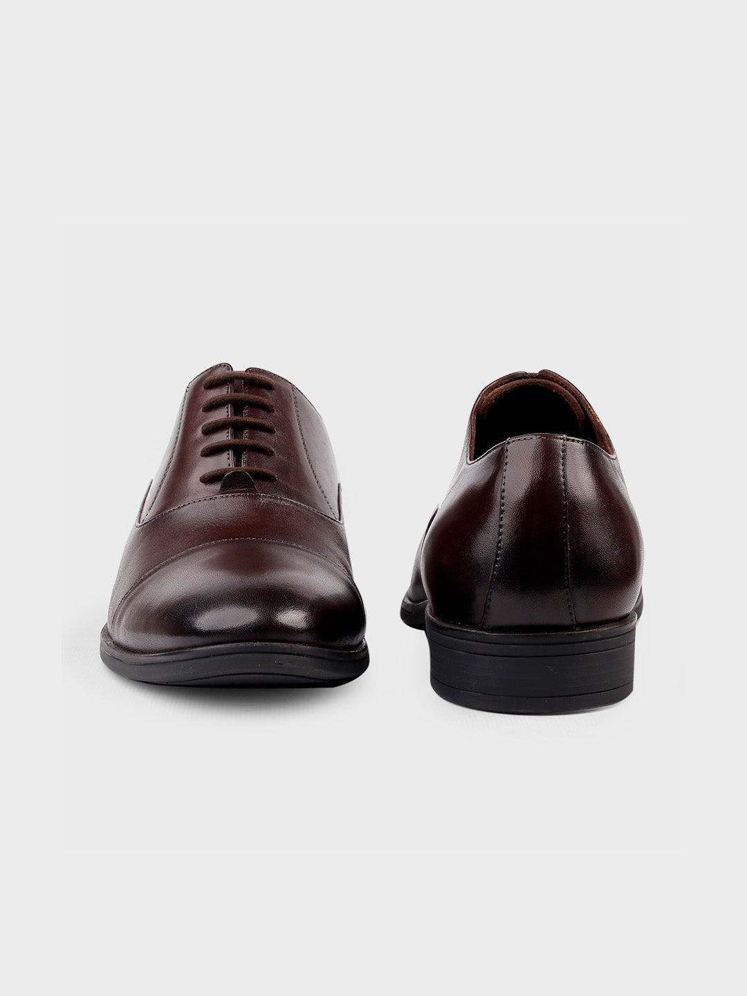 Brown Leather Oxford Lace-Up Shoes