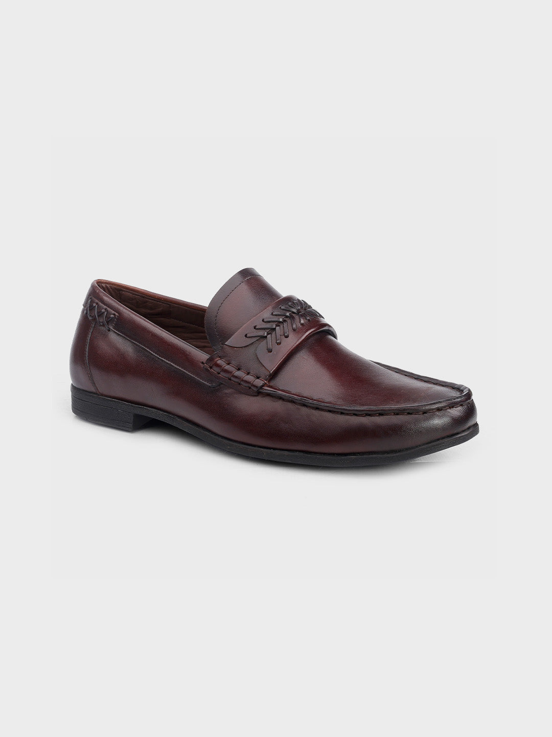 Men's Brown Leather Slip-On Loafers