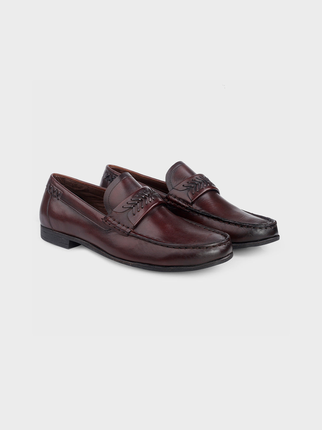 Men's Brown Leather Slip-On Loafers