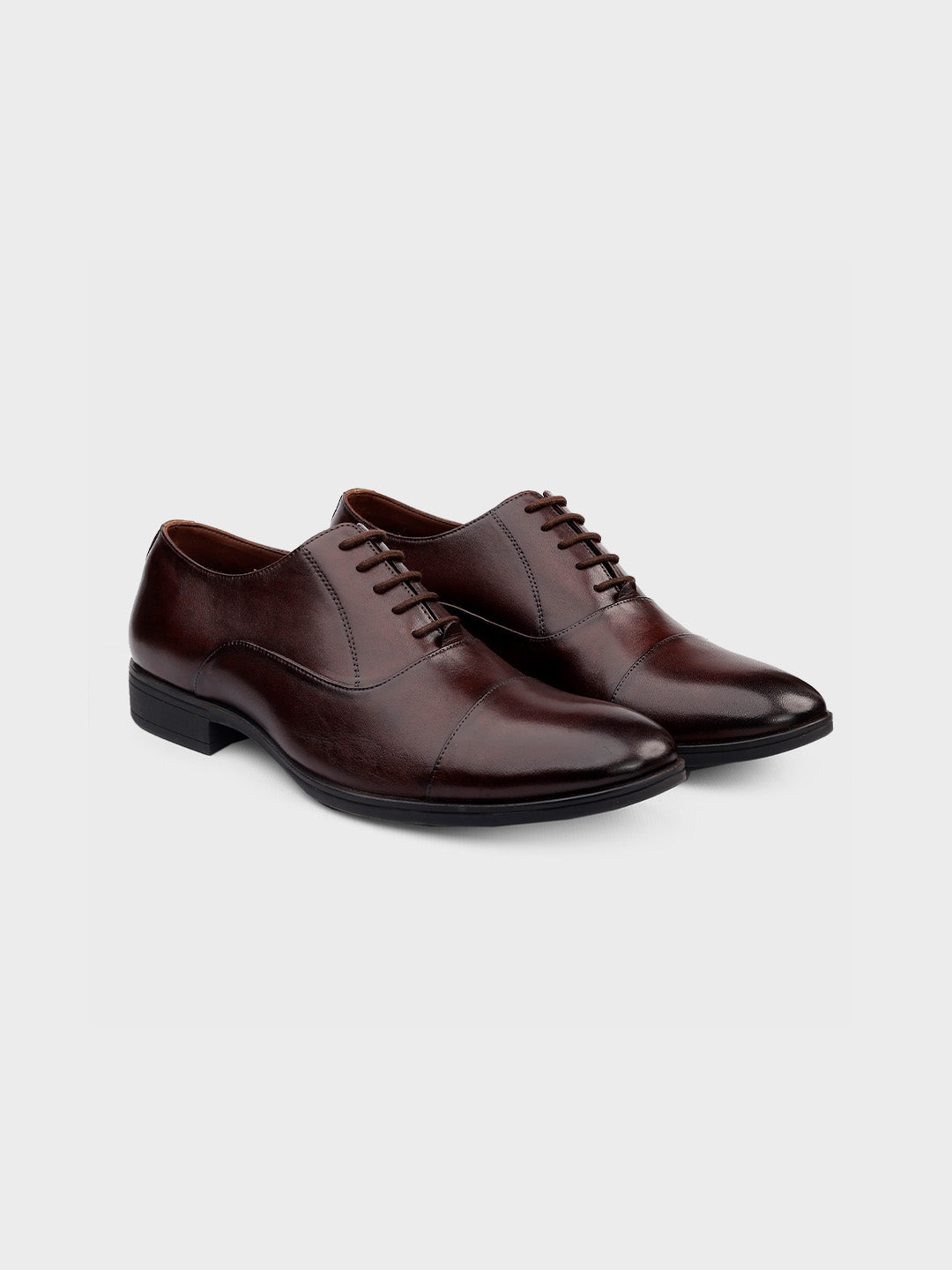 Brown Leather Oxford Lace-Up Shoes