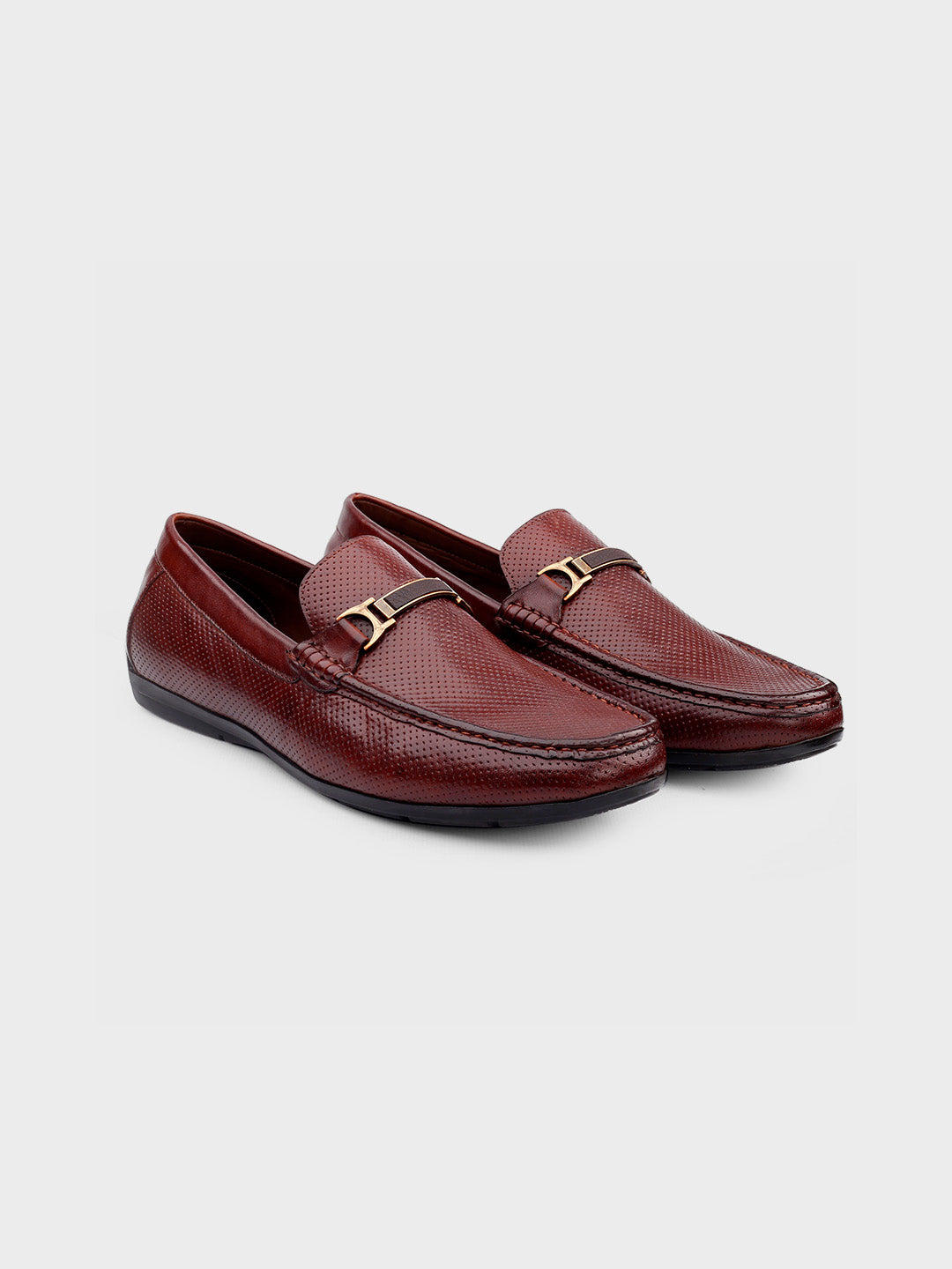 Brown Leather Slip-On Loafers