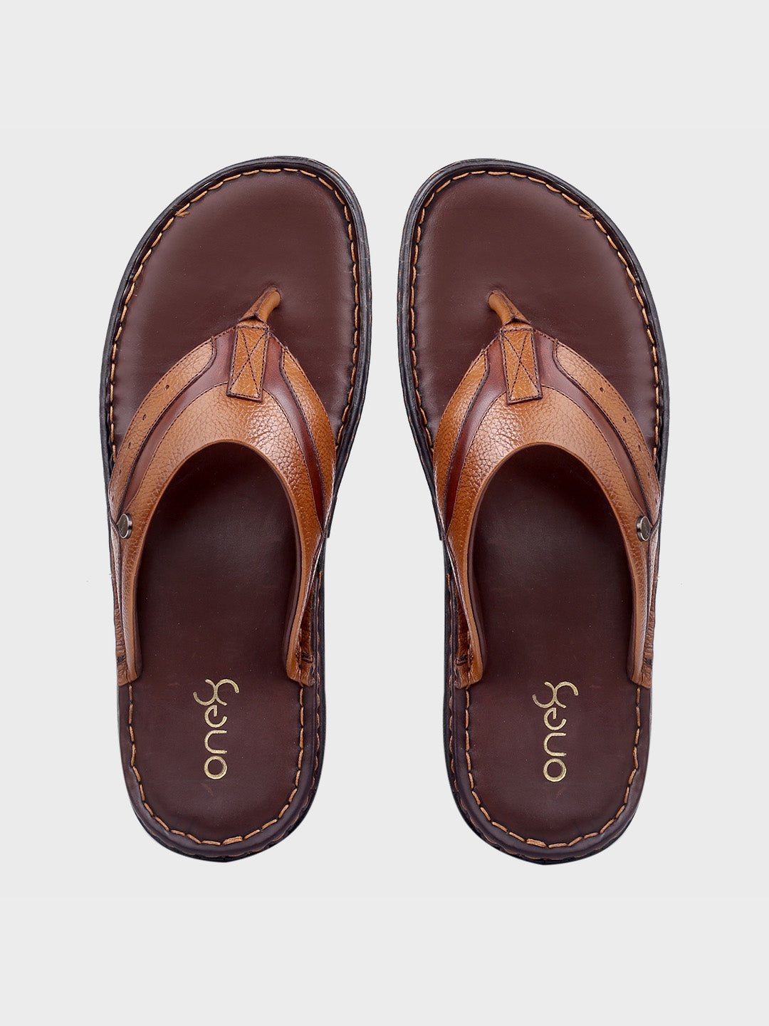 Premium Tan Leather Slip-On Slippers