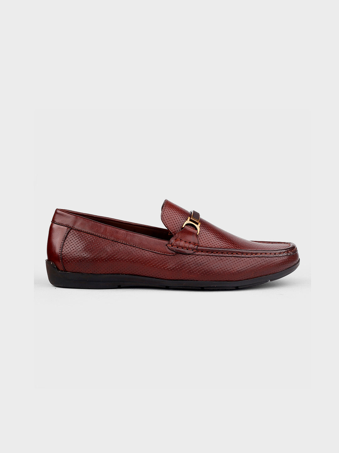 Brown Leather Slip-On Loafers