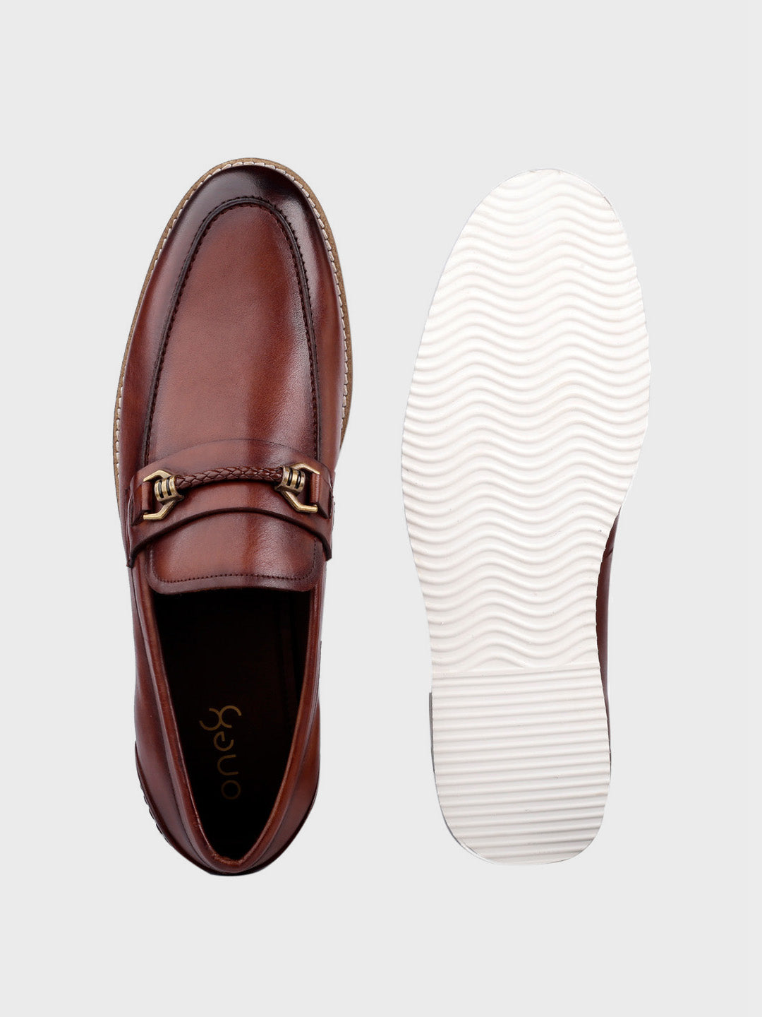 Tan Leather Slip-On Loafer Shoes