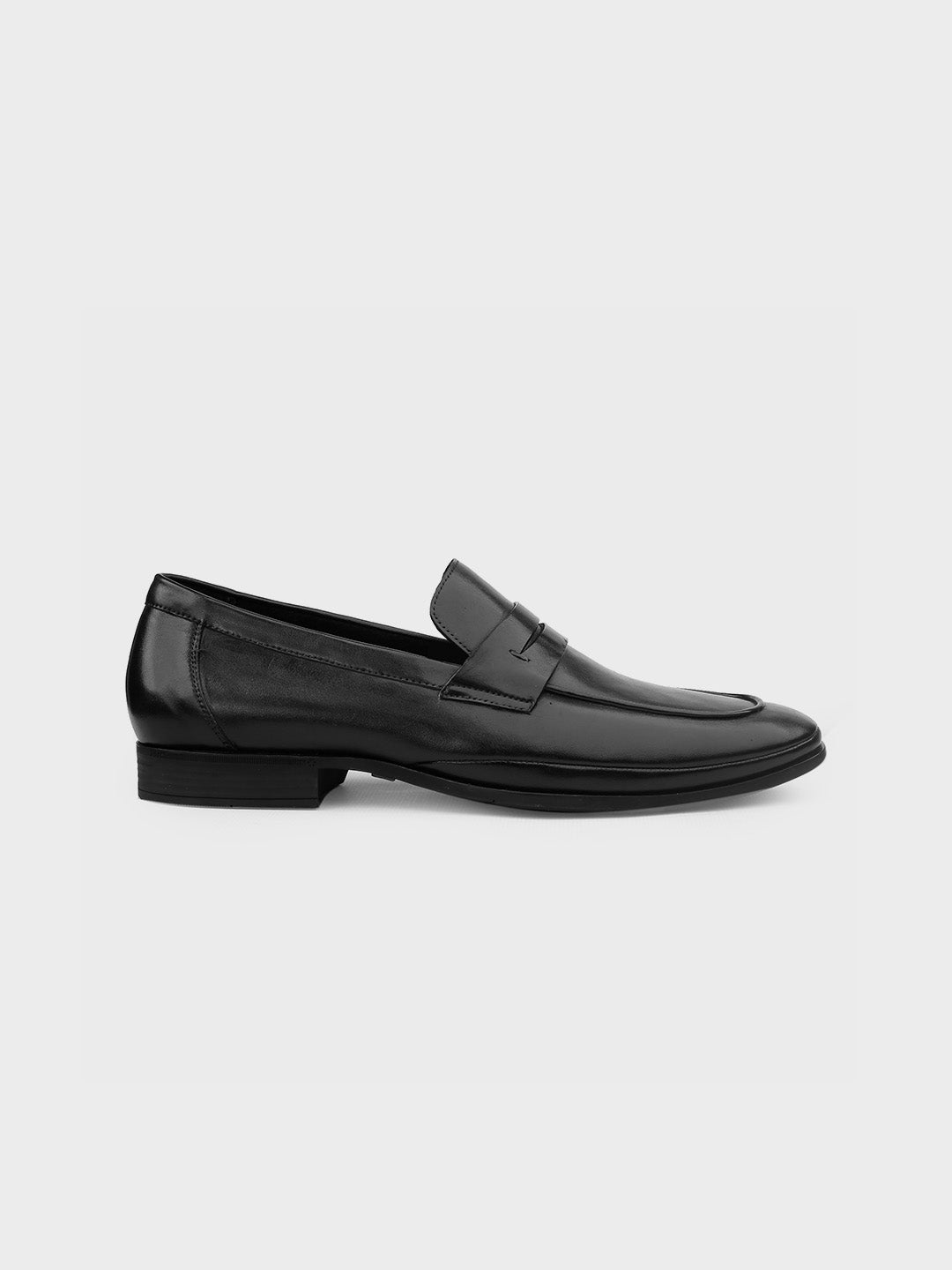 Black Leather Slip-On Loafers