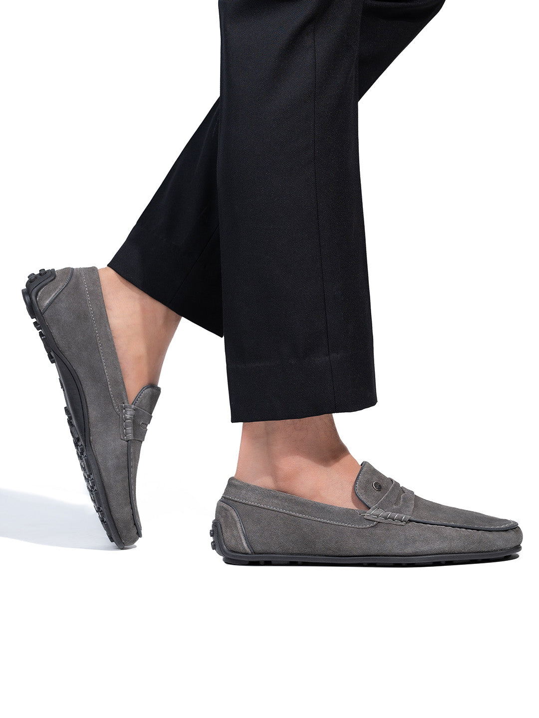 Men's Grey Slip-On Loafers