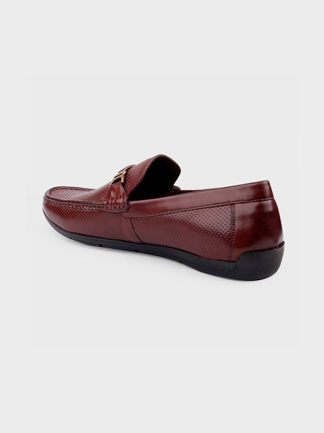 Brown Leather Slip-On Loafers