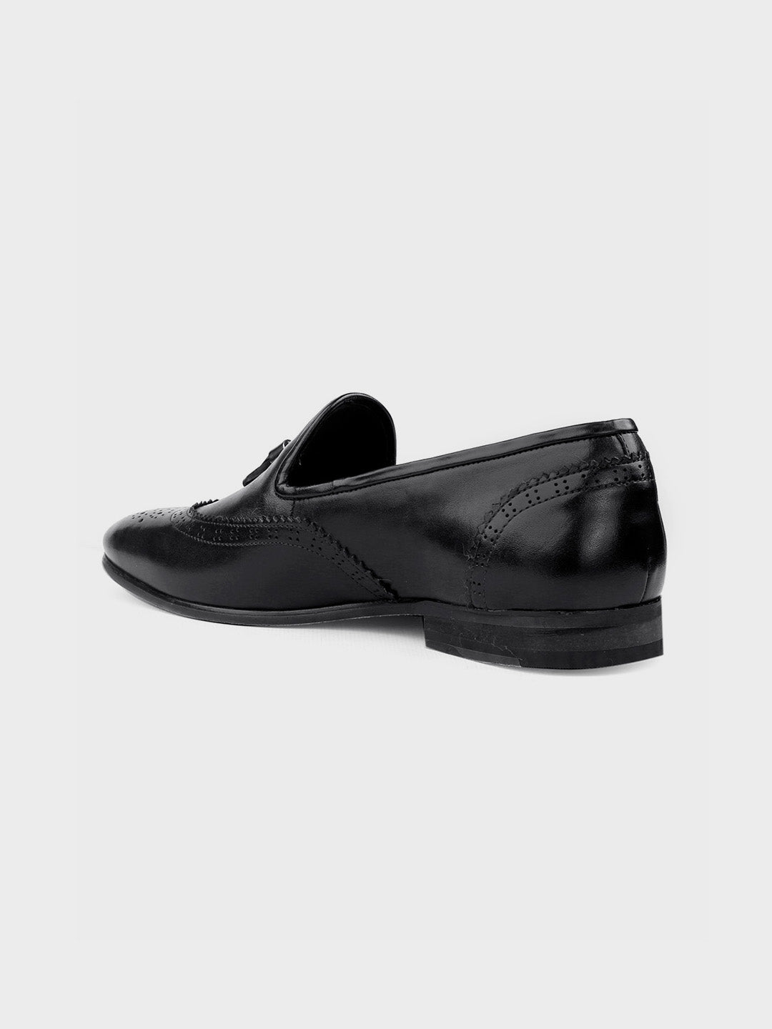 Black Leather Slip-On Loafers