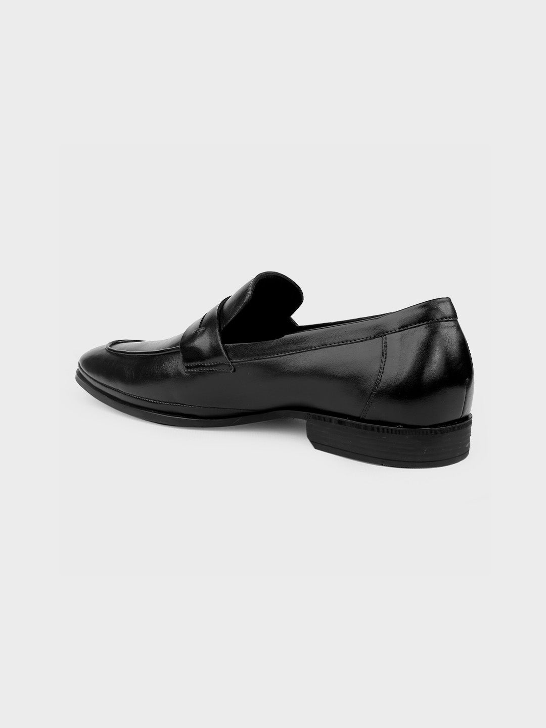 Black Leather Slip-On Loafers