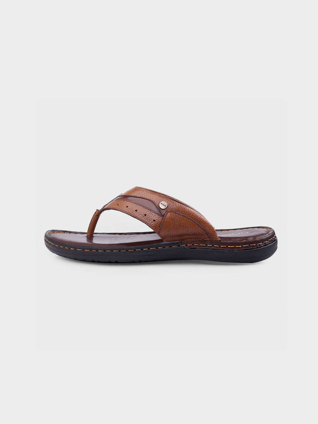 Premium Tan Leather Slip-On Slippers