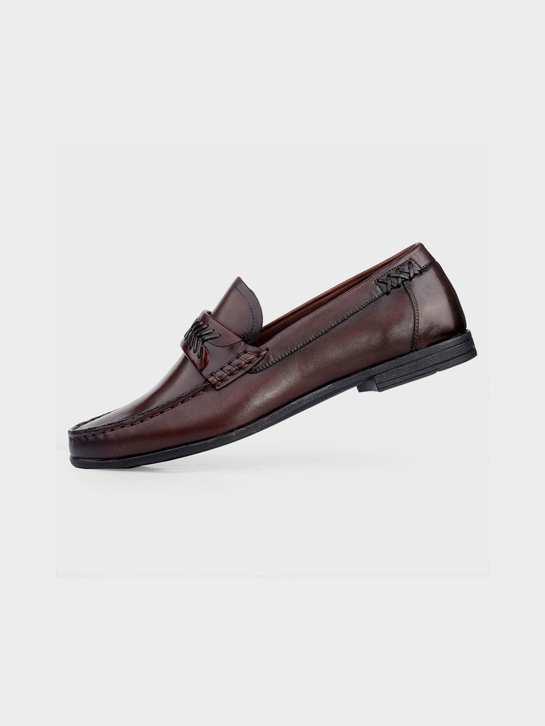 Men's Brown Leather Slip-On Loafers