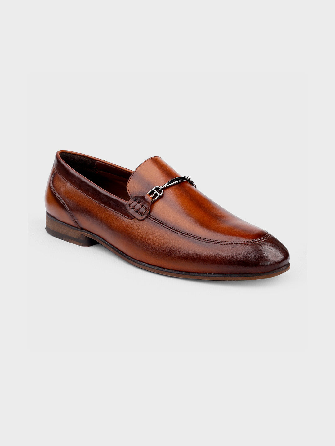 Men's Tan Leather Slip-On Loafers