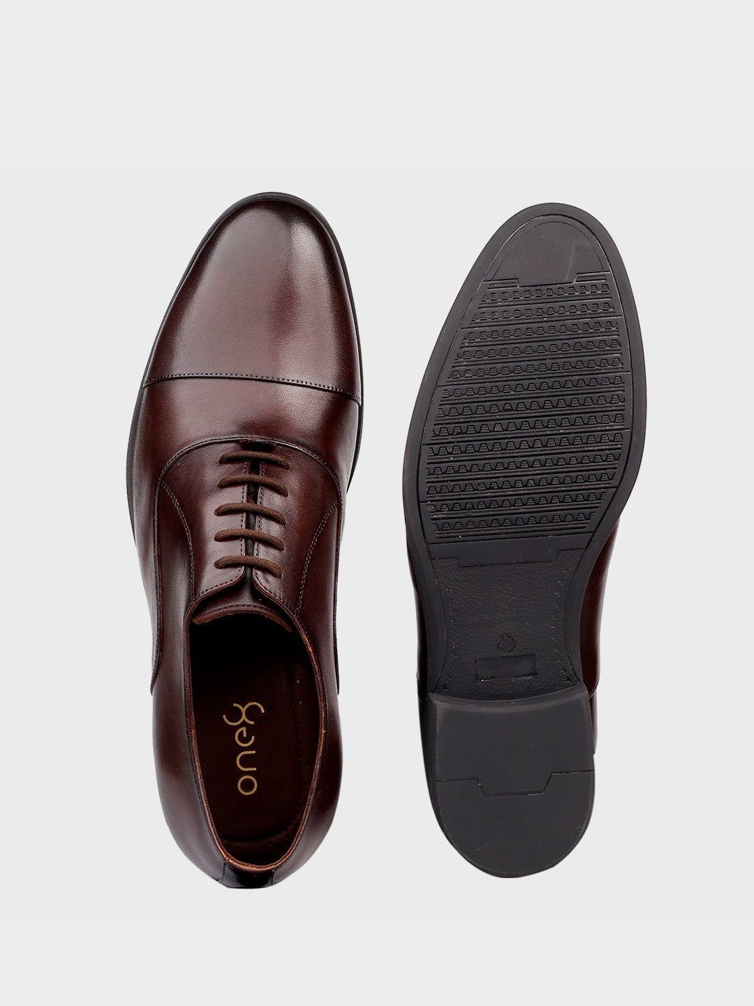 Brown Leather Oxford Lace-Up Shoes