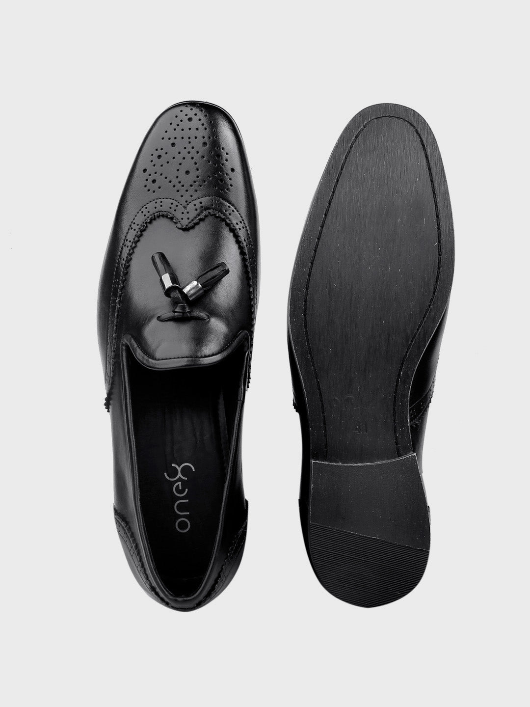 Black Leather Slip-On Loafers