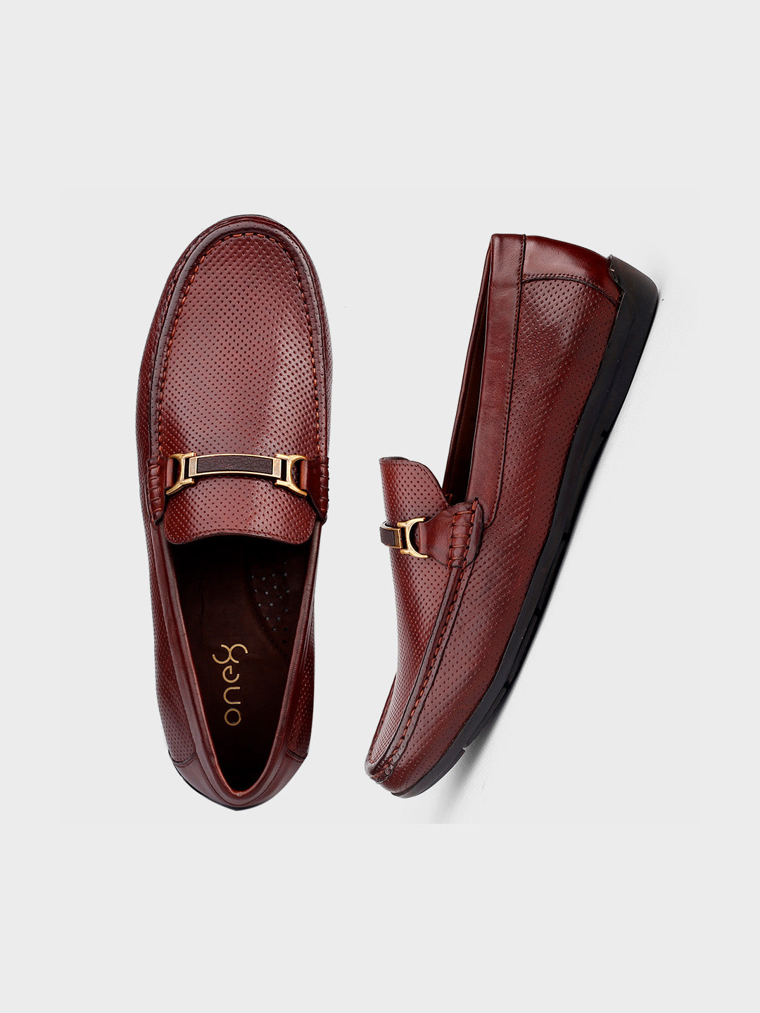 Brown Leather Slip-On Loafers