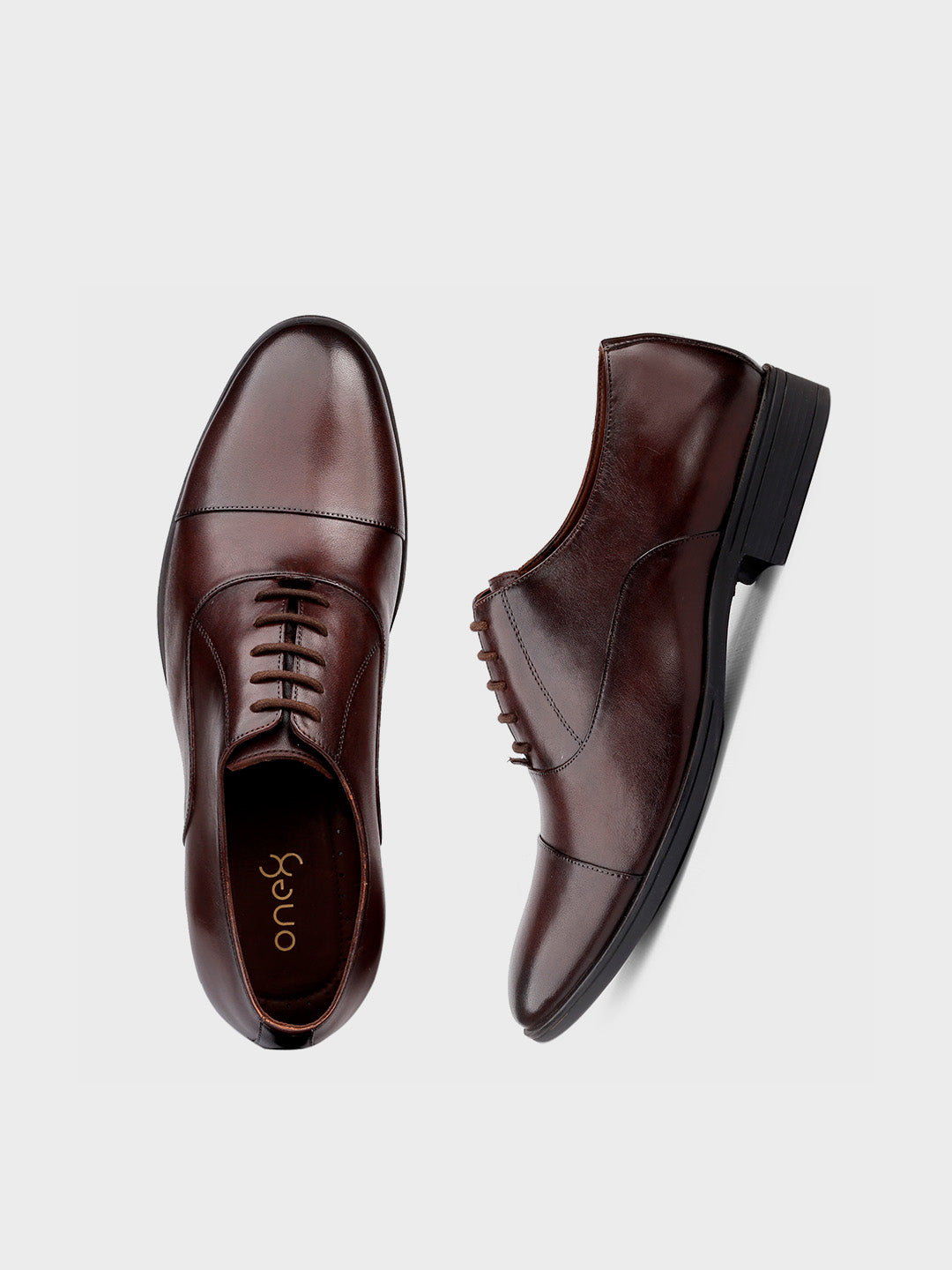 Brown Leather Oxford Lace-Up Shoes