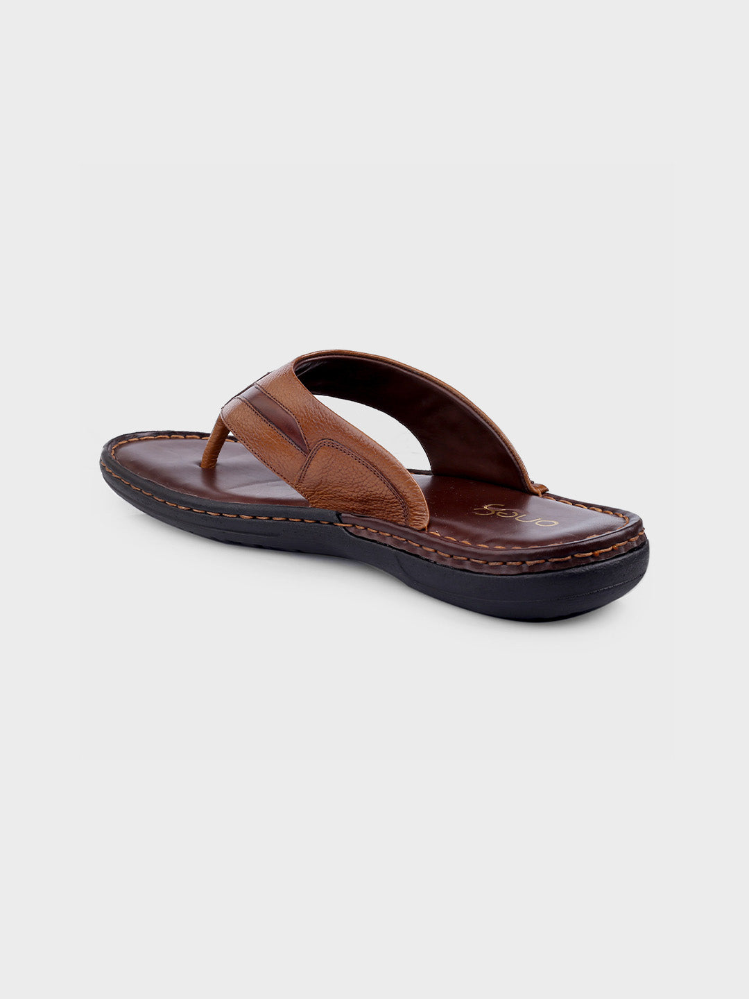 Premium Tan Leather Slip-On Slippers