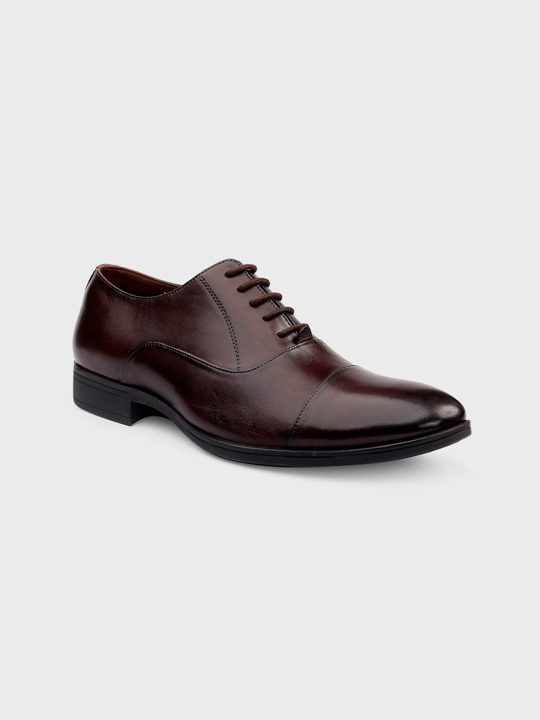 Brown Leather Oxford Lace-Up Shoes