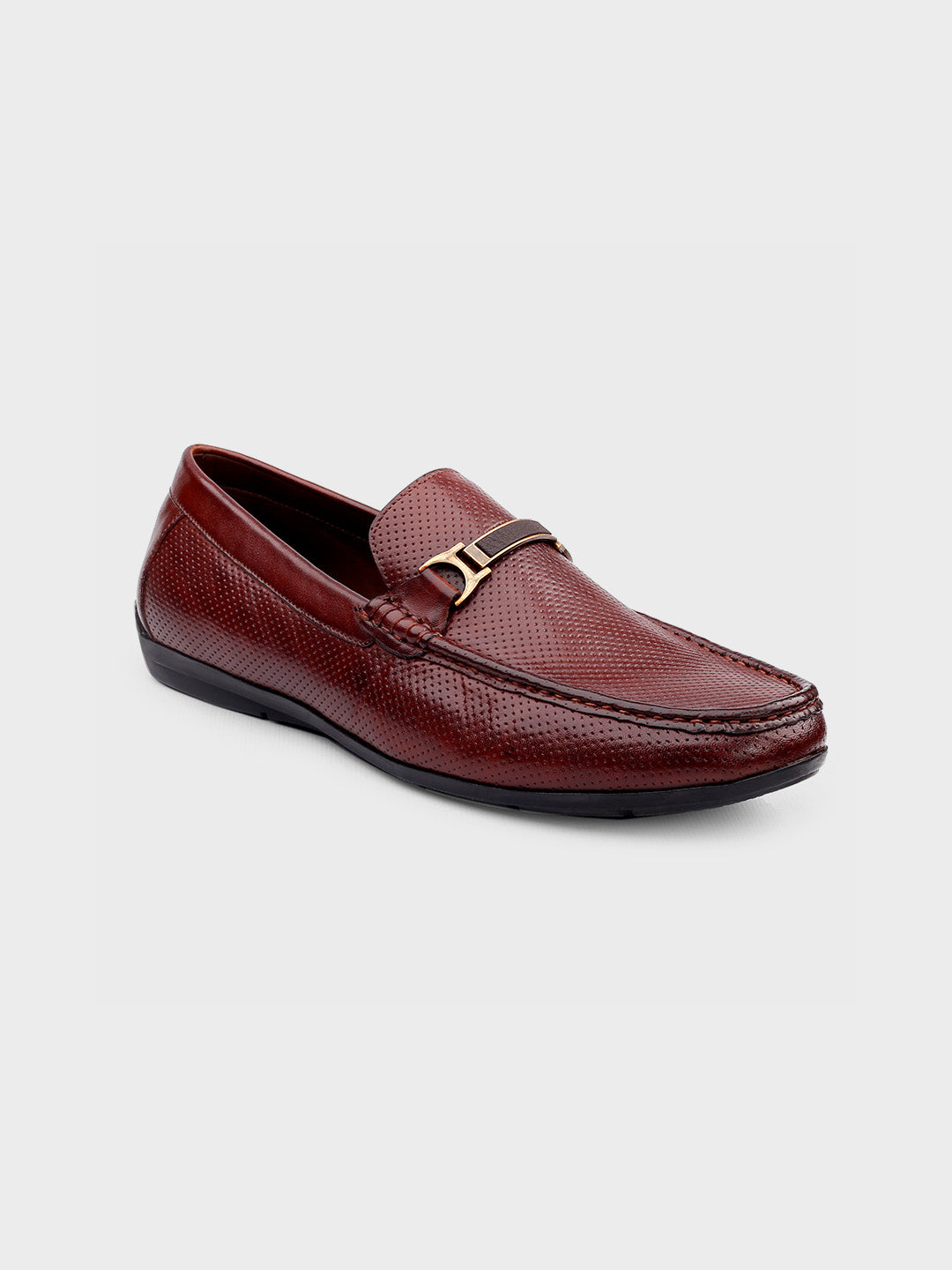 Brown Leather Slip-On Loafers