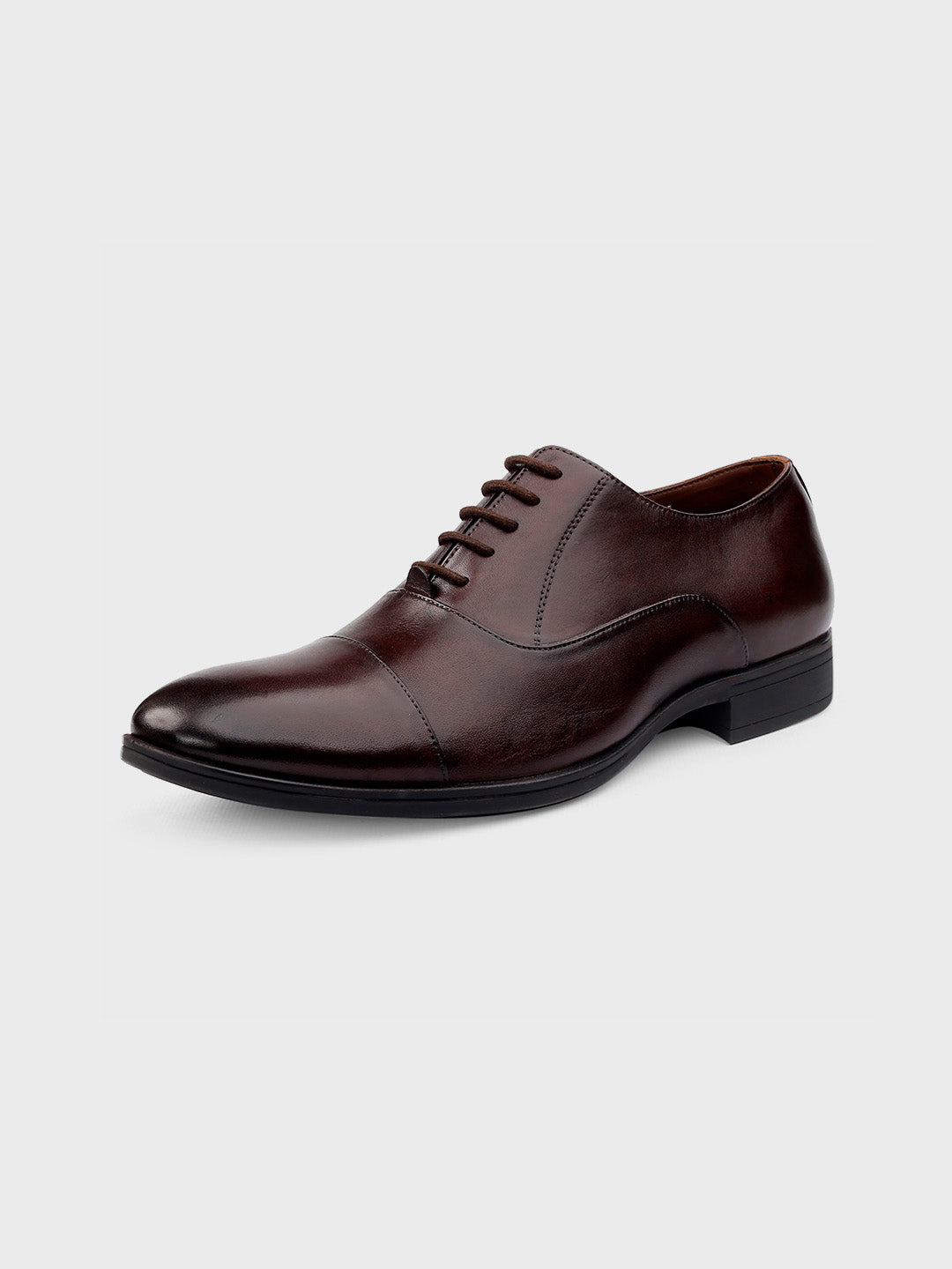 Brown Leather Oxford Lace-Up Shoes