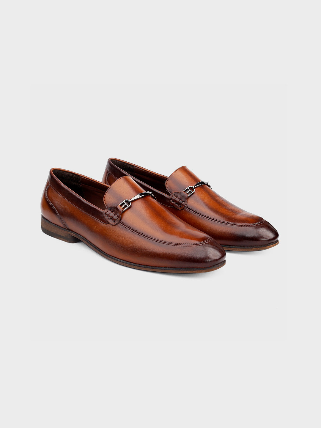 Men's Tan Leather Slip-On Loafers