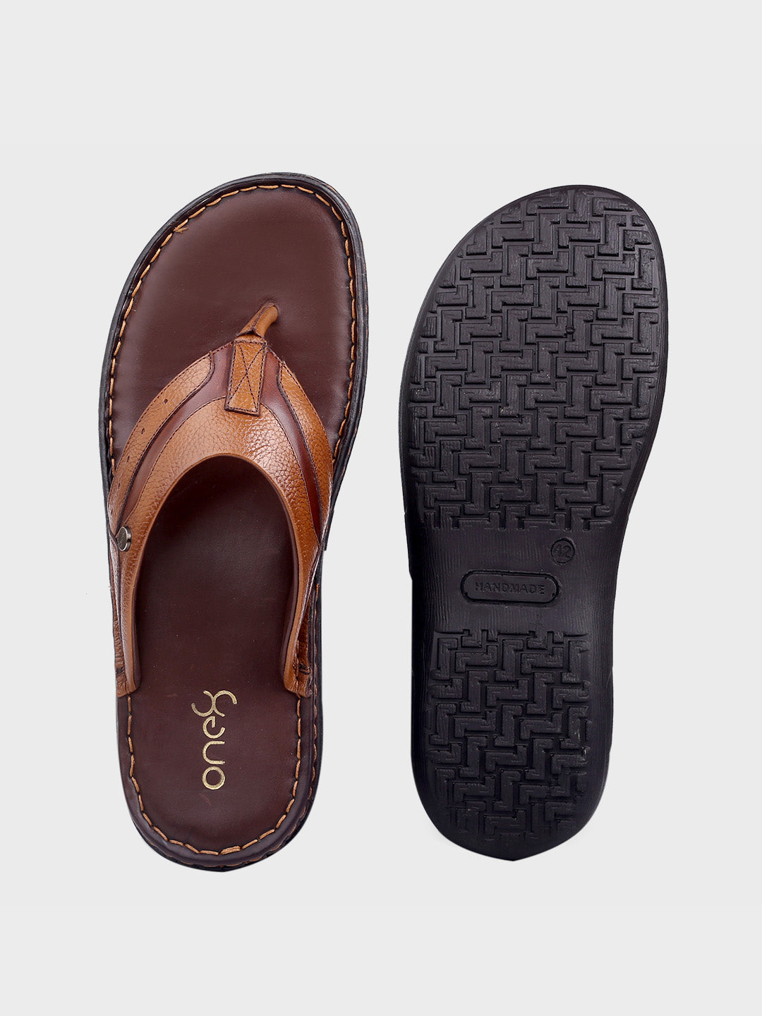 Premium Tan Leather Slip-On Slippers