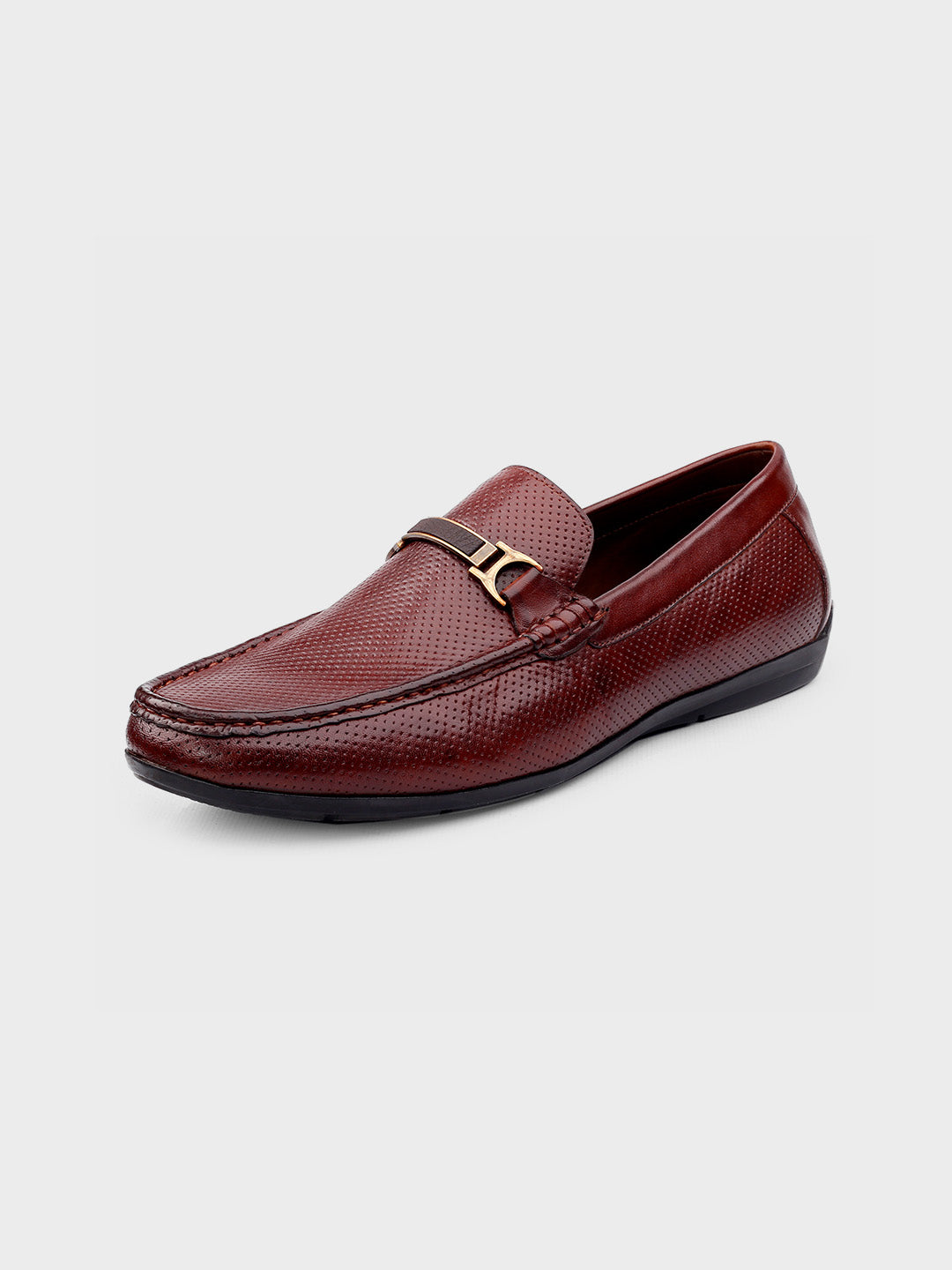 Brown Leather Slip-On Loafers