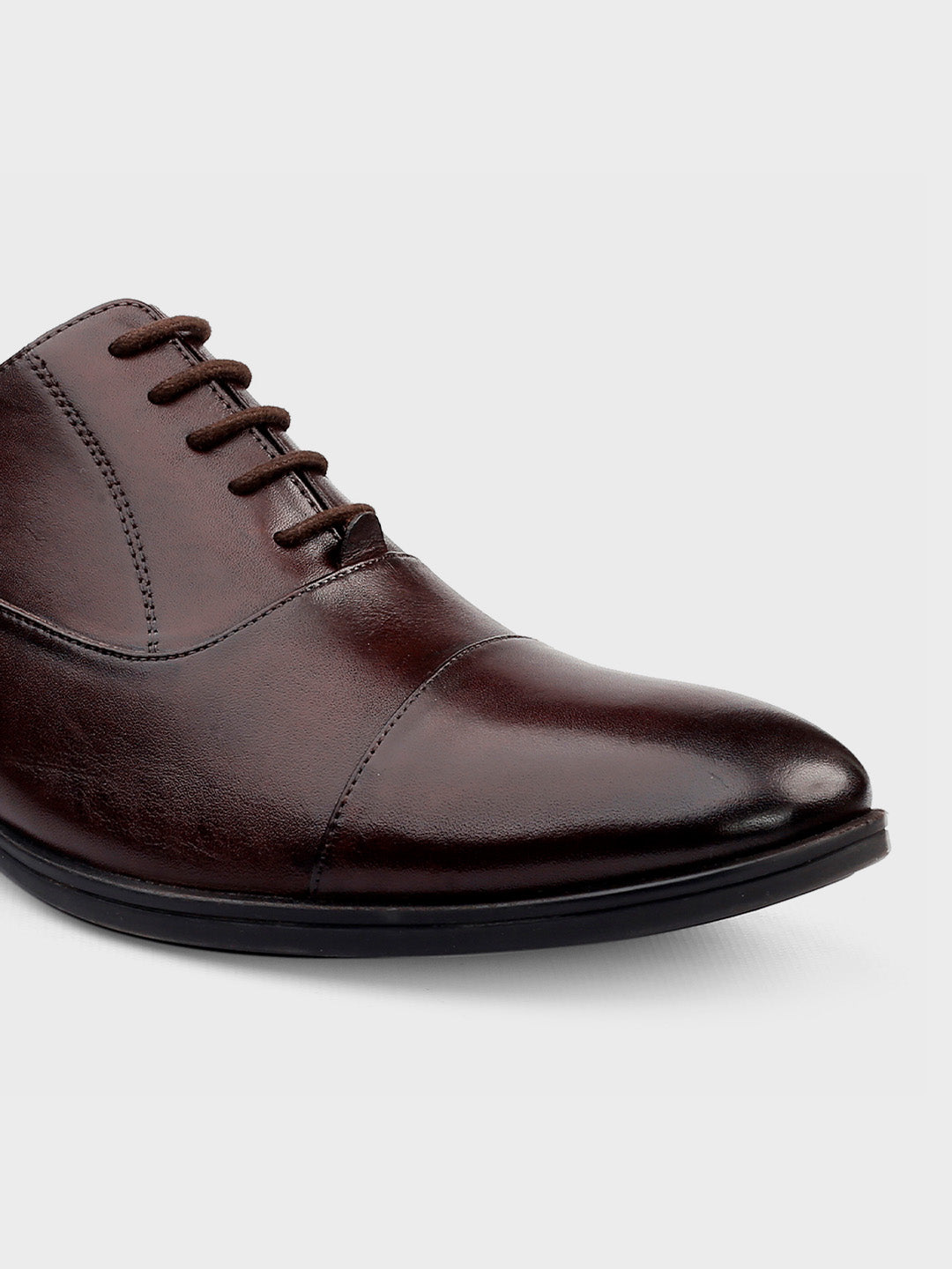 Brown Leather Oxford Lace-Up Shoes