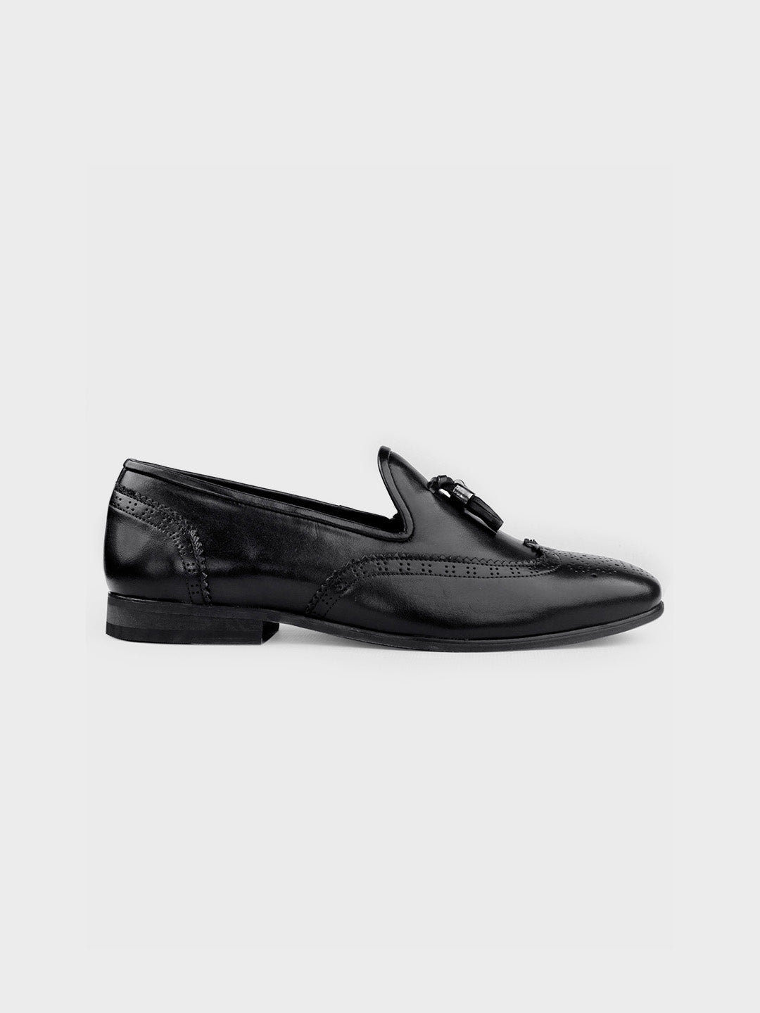 Black Leather Slip-On Loafers