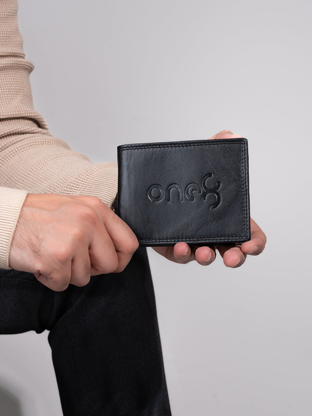 Black Textured Leather Wallet