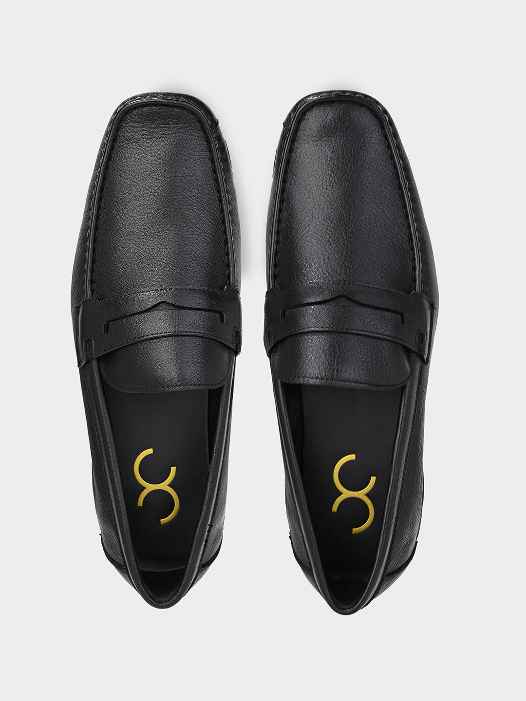 Black Men's Leather Driving Loafers