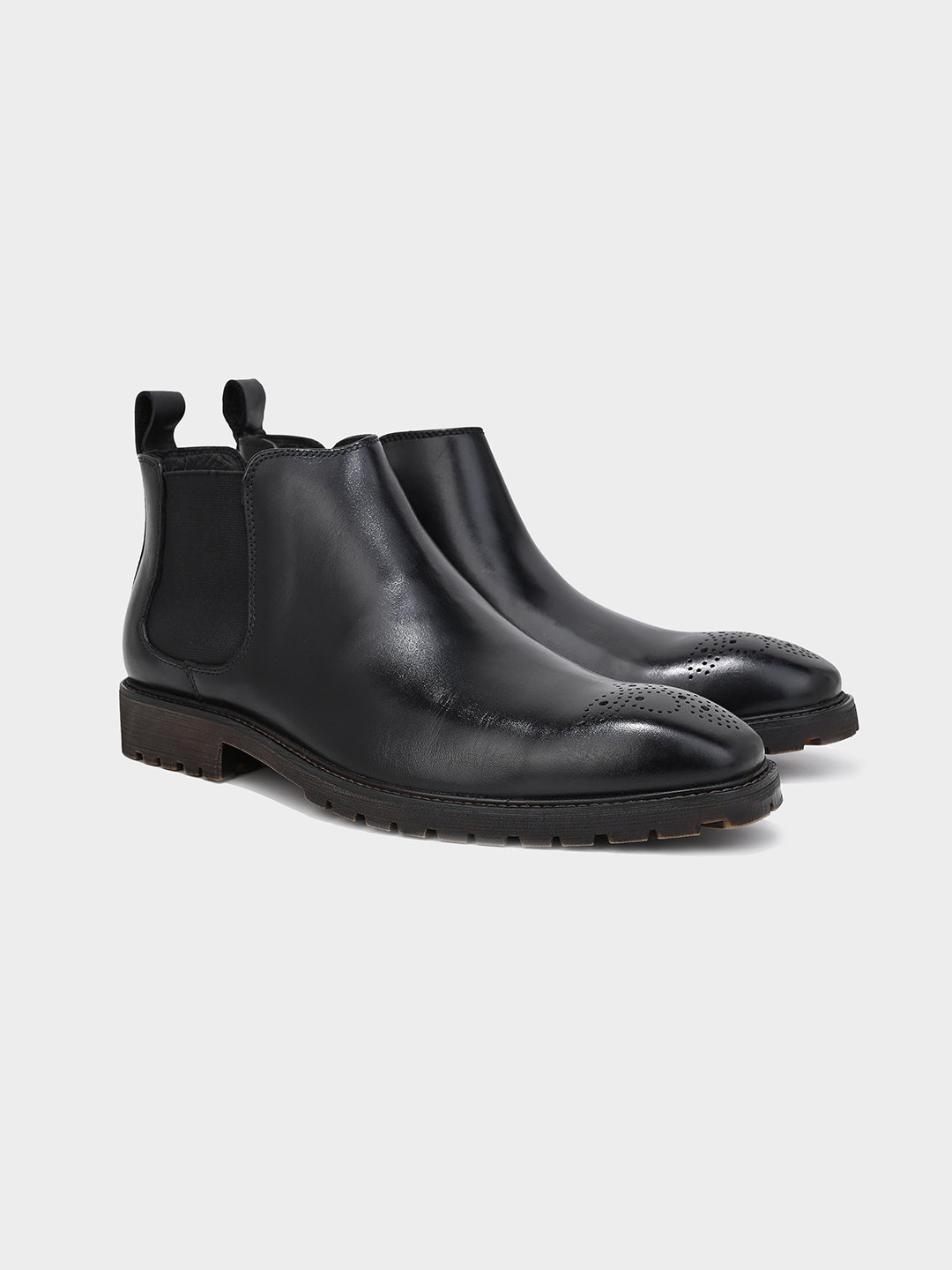 Black Leather Chelsea Boots