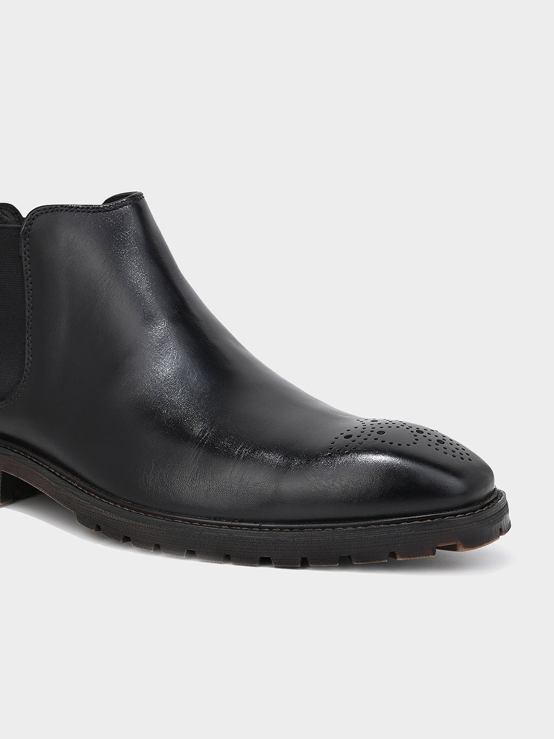 Black Leather Chelsea Boots