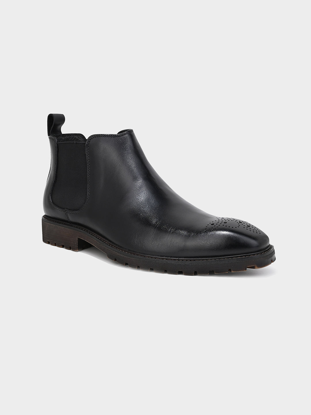 Black Leather Chelsea Boots