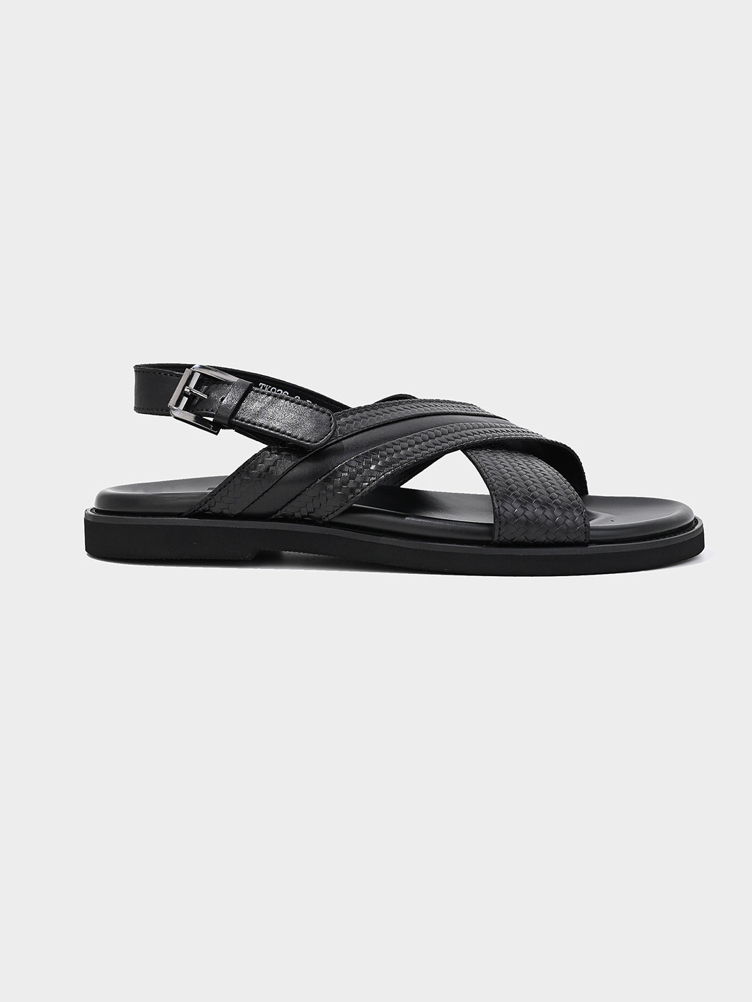 Black Leather Strap Sandals