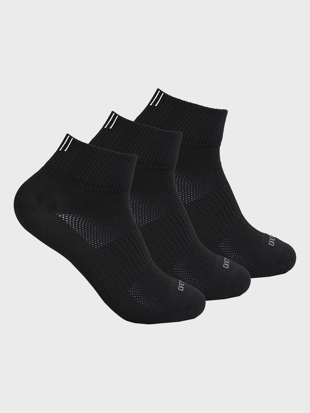 Black Reflective Ankle Socks (Pack of 3)