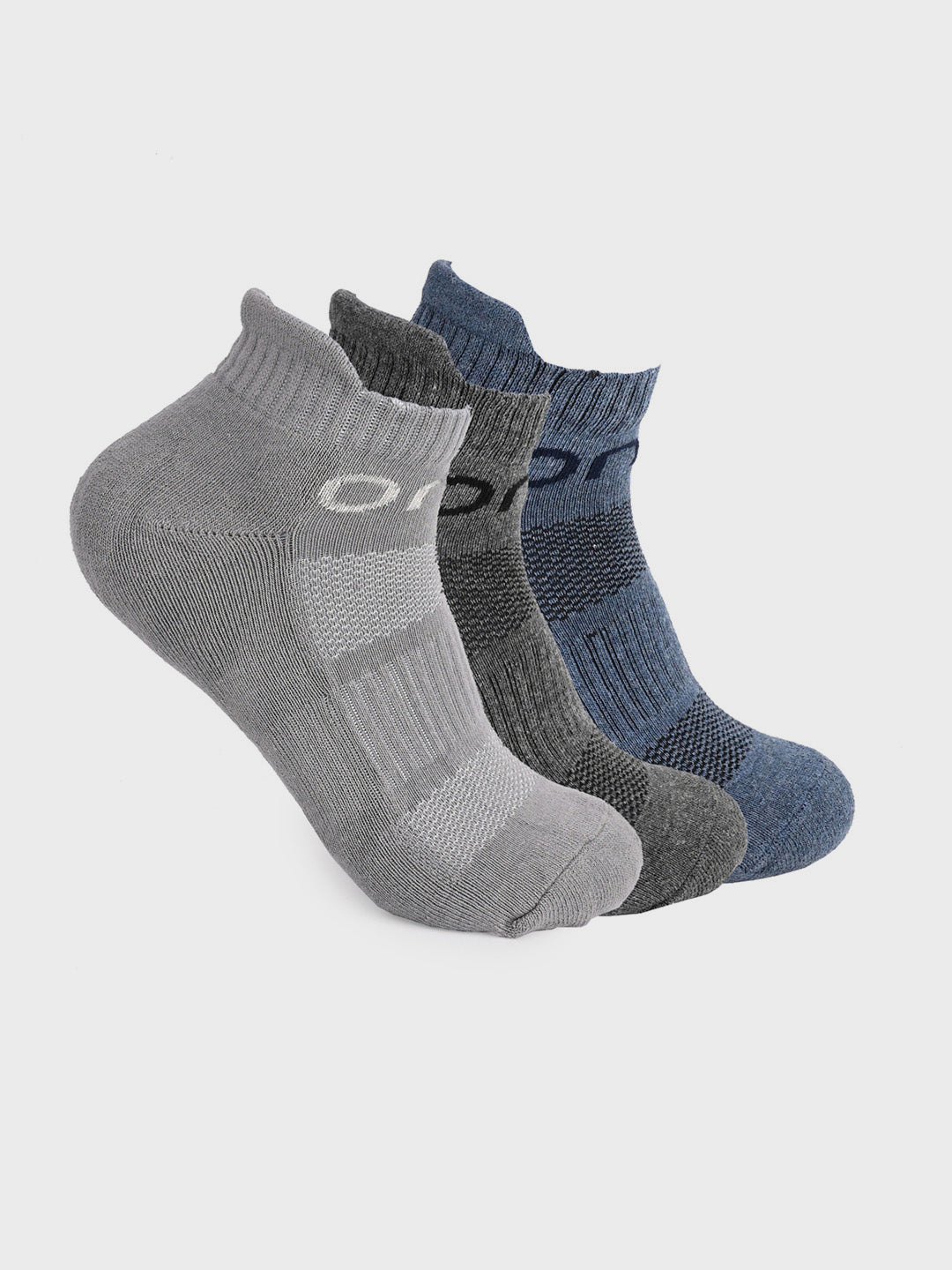 Men's Low-Ankle Semi-Cushioned Running/Gym/Fitness Training/Smart Casual Padded Socks (Pack of 3)