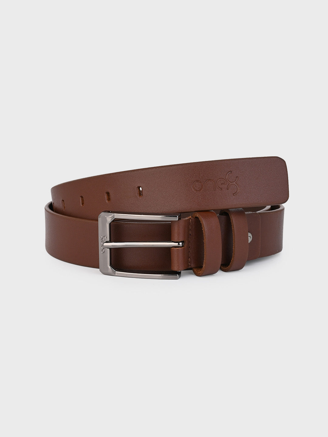 Tan Genuine Leather Tang Closure Fashion Semi-Formal Belt