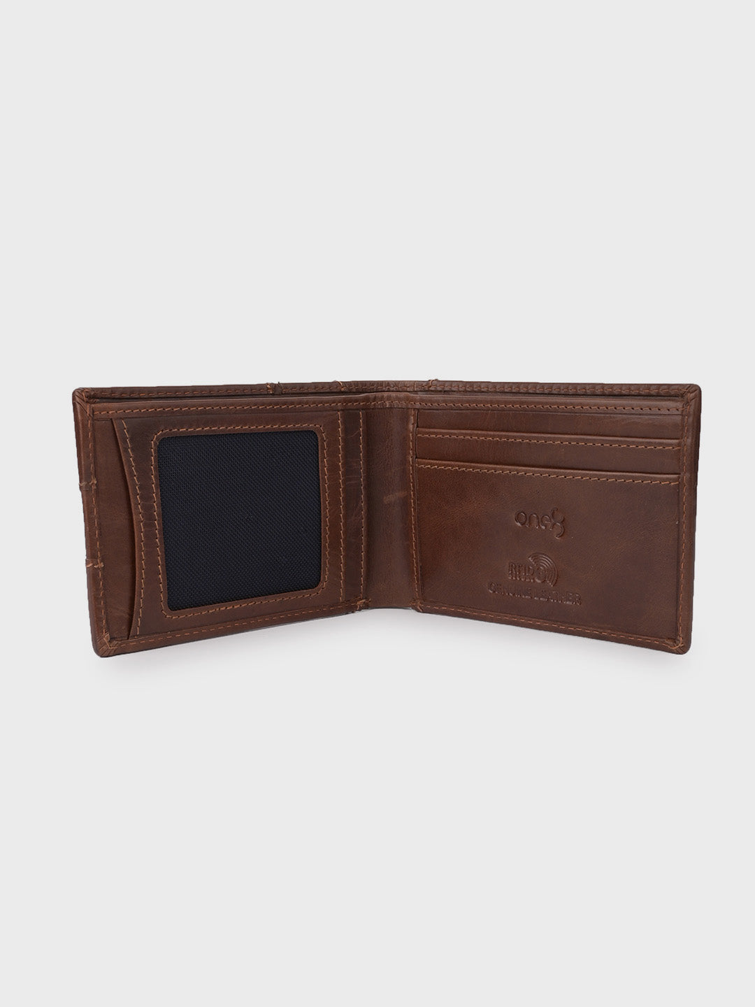 Brown Premium Leather Lightweight Credit Card Holder Wallet with RFID Blocking Lining