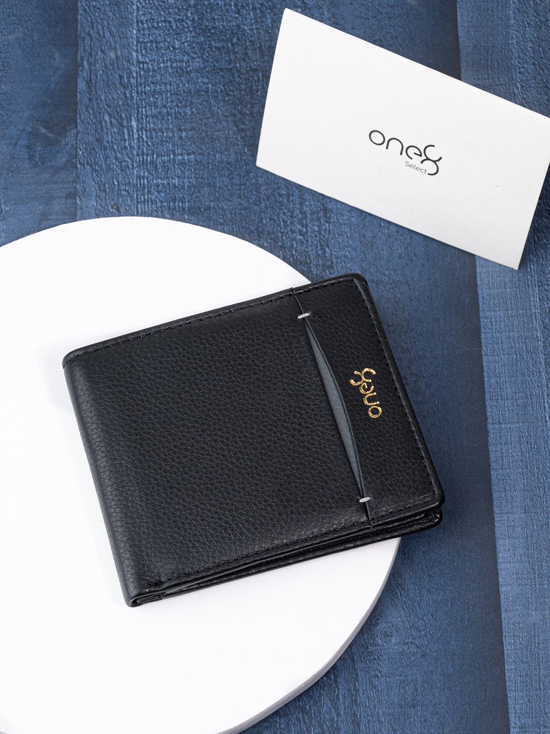 Black Classic Bifold Wallet in Navy