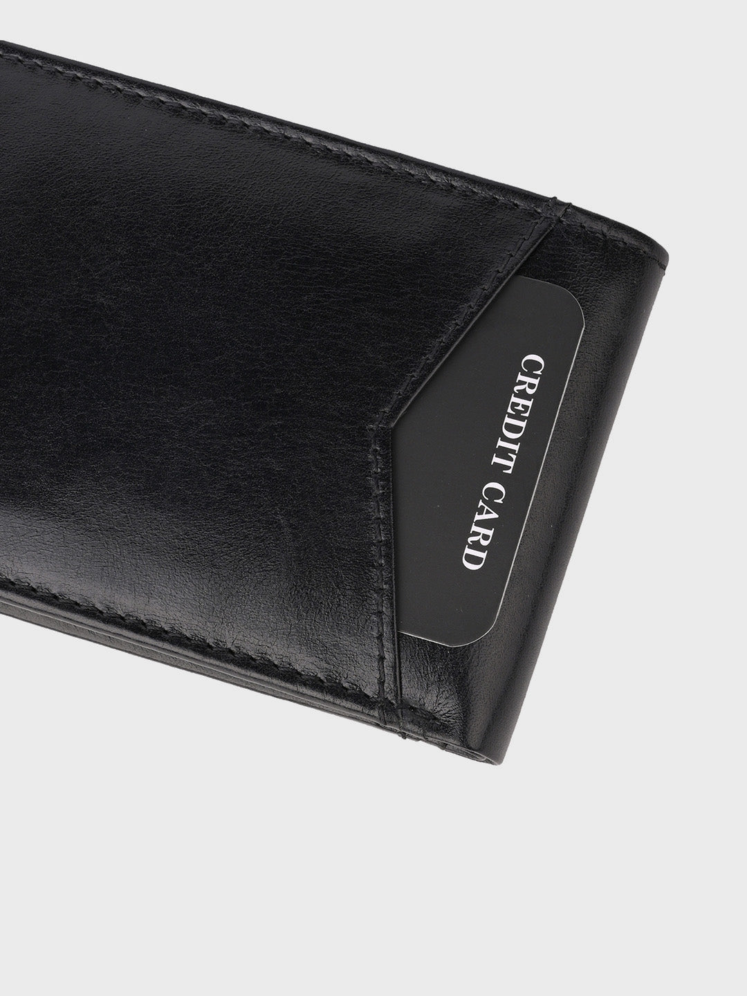 Black Premium Leather Lightweight Credit Card Holder Wallet with RFID Blocking Lining