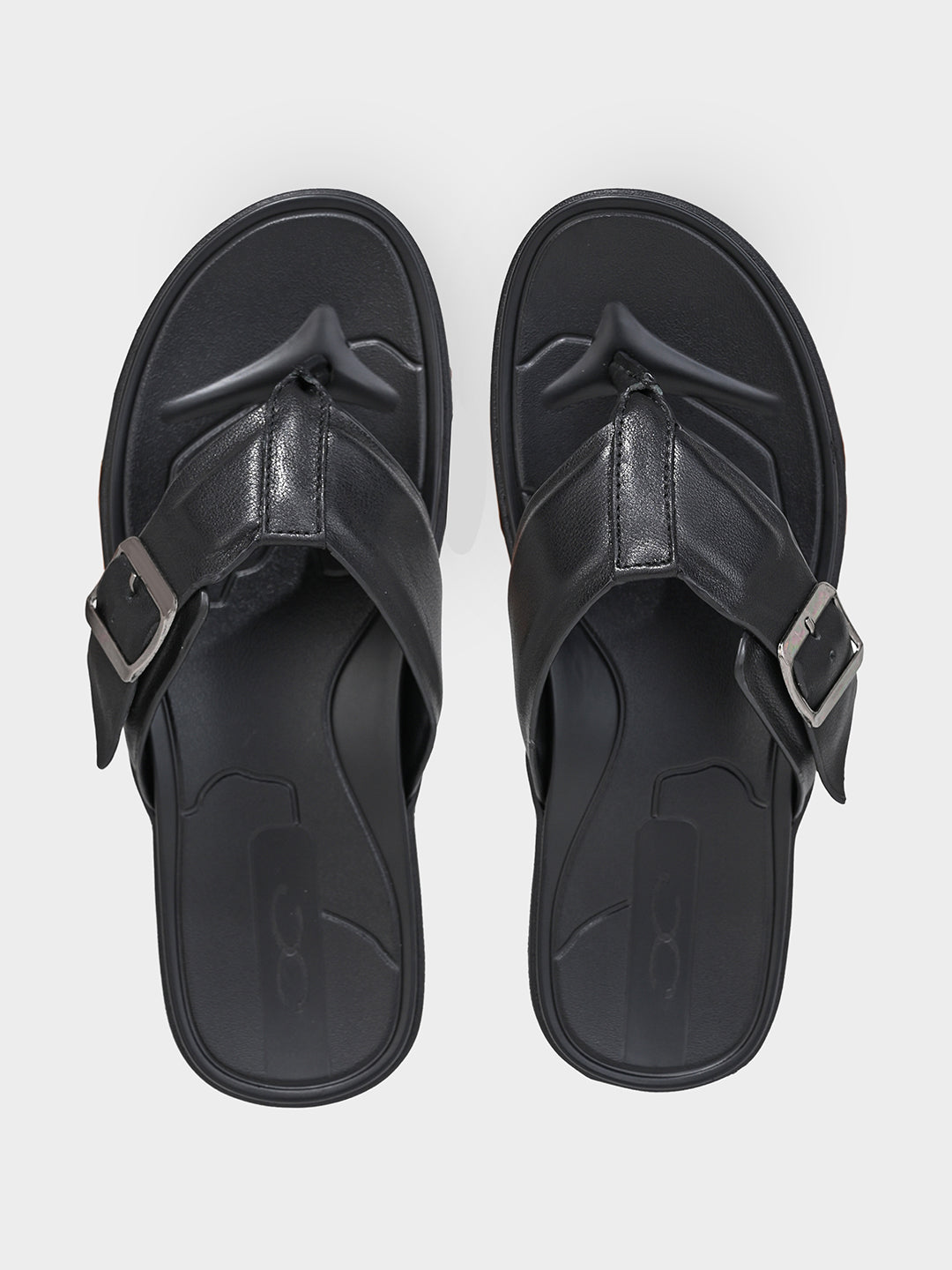 Black Men's Leather Sandals