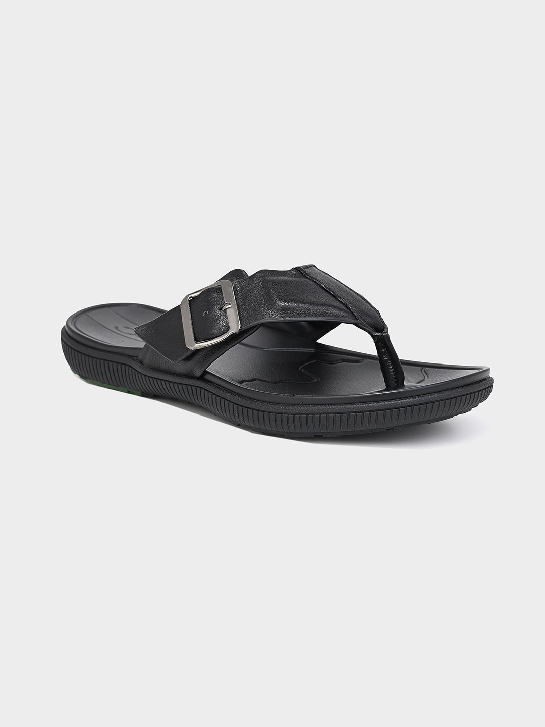 Black Men's Leather Sandals