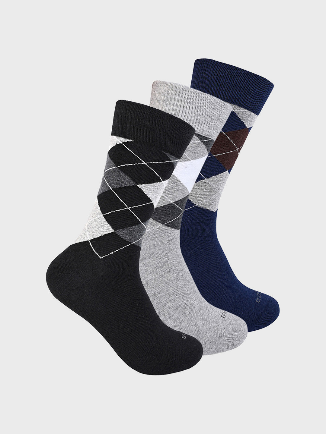 Classic Argyle Crew Socks (Pack of 3)