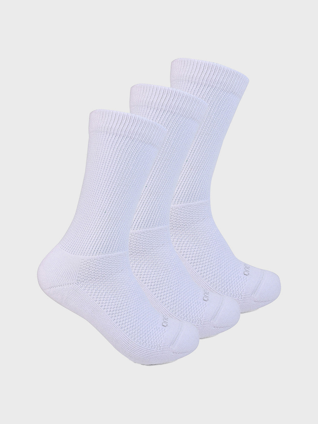 White Health Crew Socks with Compression (Pack of 3)