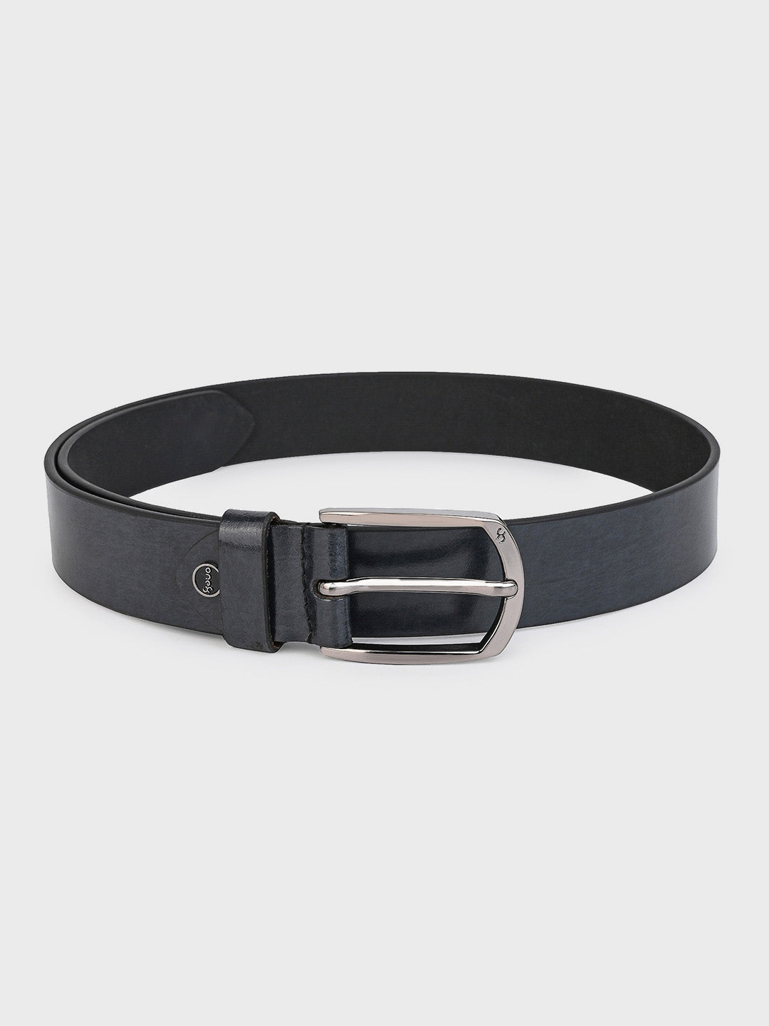 One8 Black Men's Genuine Leather Tang Closure Semi-Formal Belt