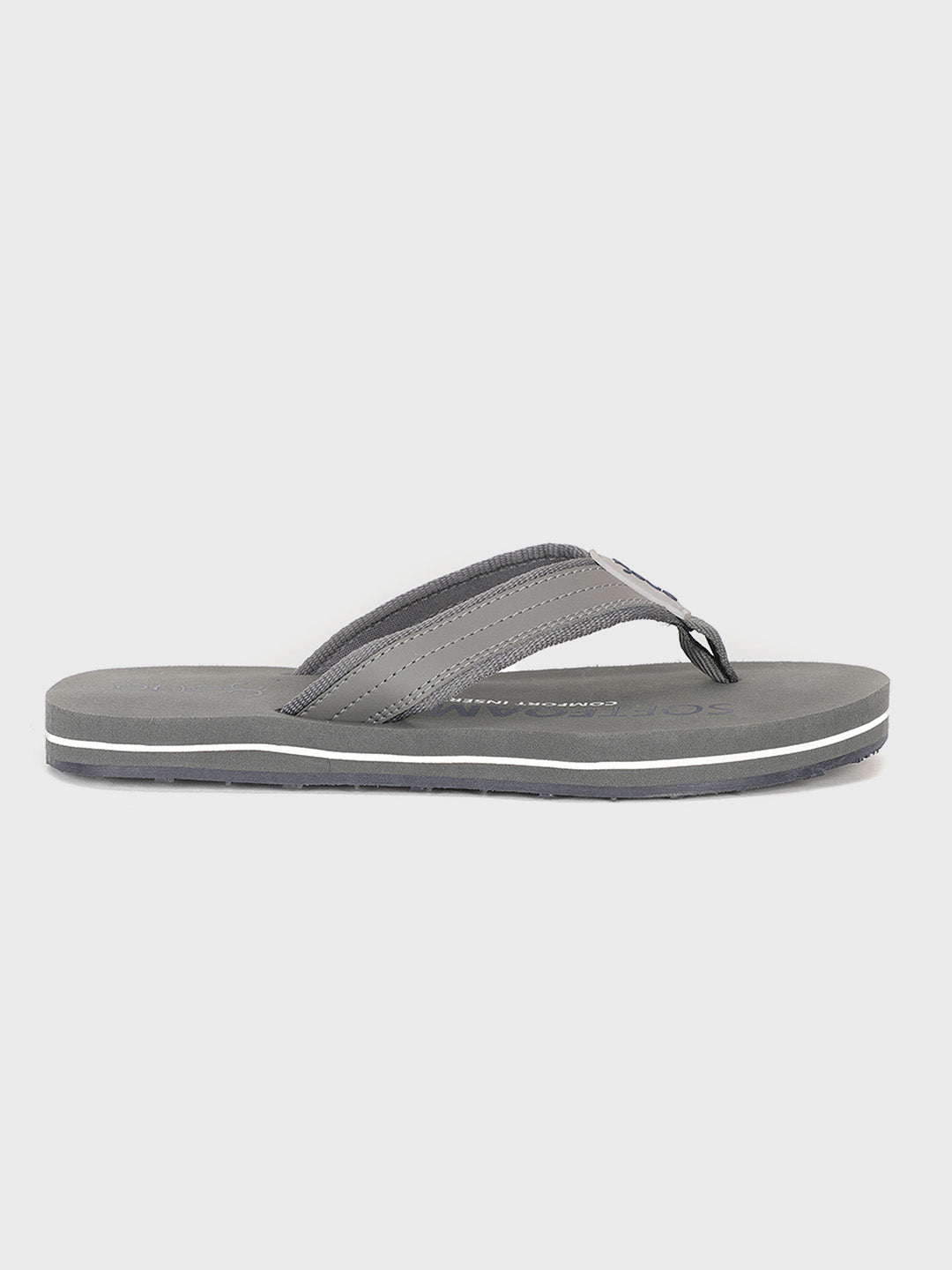 Grey Light-Weight Anti-Skid Bounce Back Mid-Sole Comfortable All Day Wear Slip-ons Slippers/Chappals/Flip-Flops