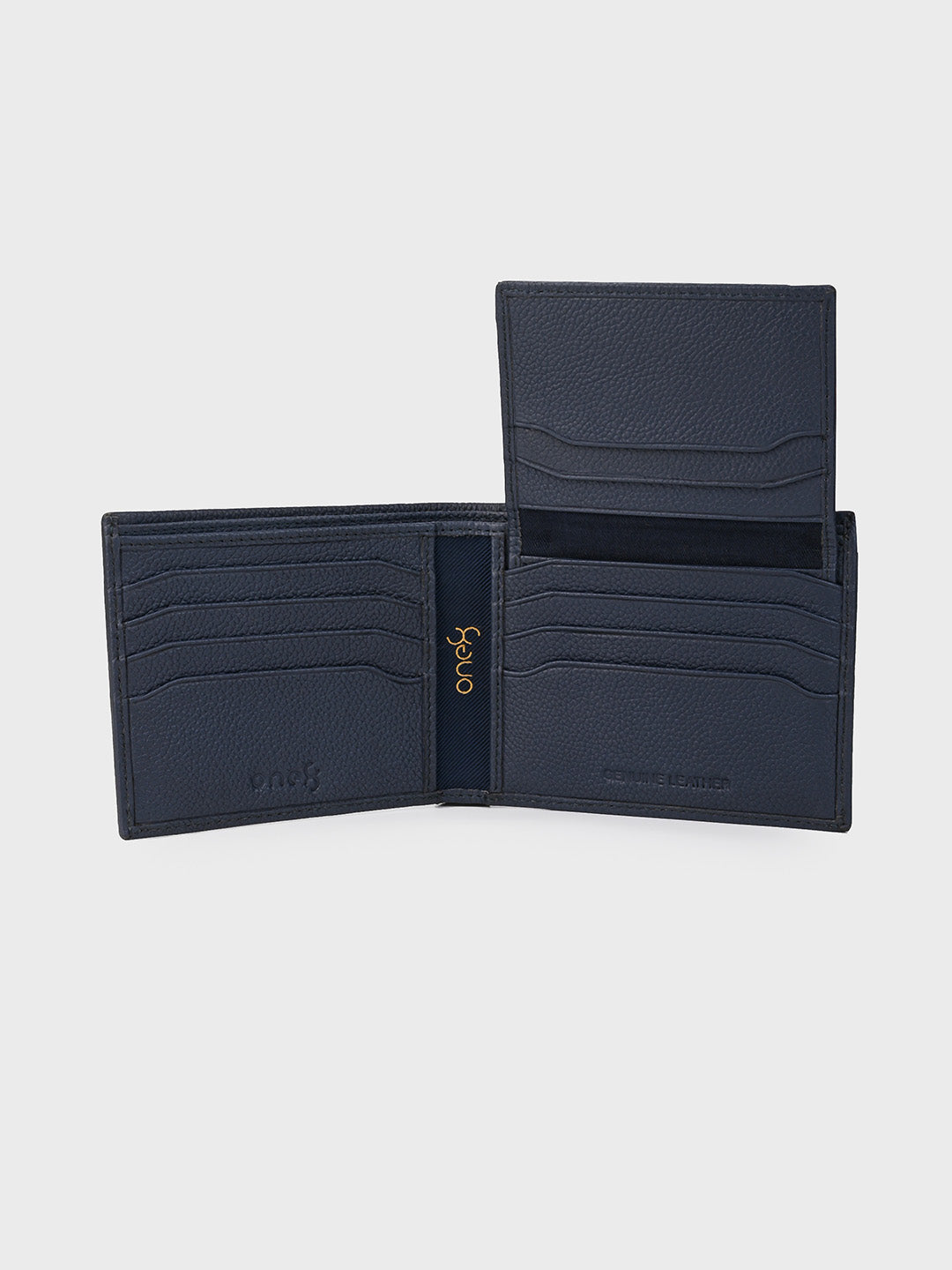 Navy Removable Card Holder Leather Wallet